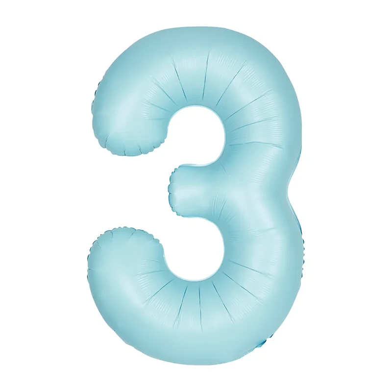 Baby Blue Foil Number Balloon 3 – 40 Inch