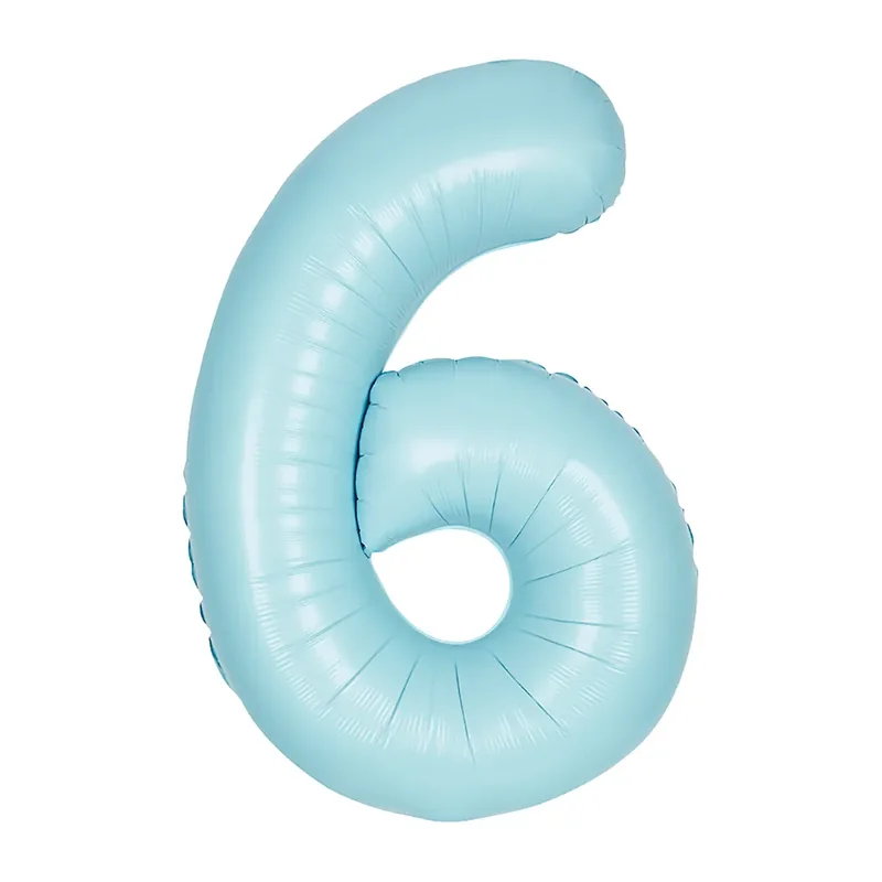 Baby Blue Foil Number Balloon 6  – 40 Inch
