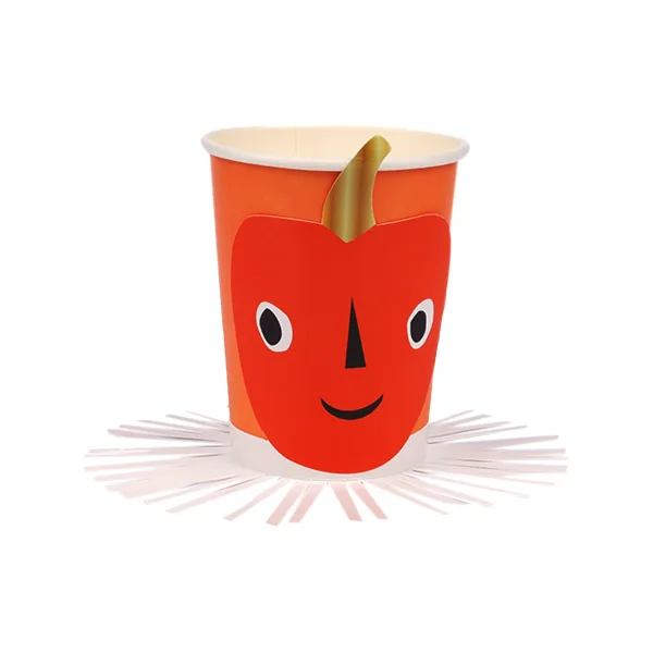 Halloween Pumpkin Paper Cups 8 PCS