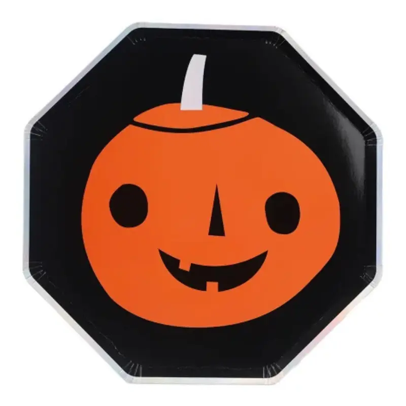 Pumpkin Paper Plate 10", 8pcs