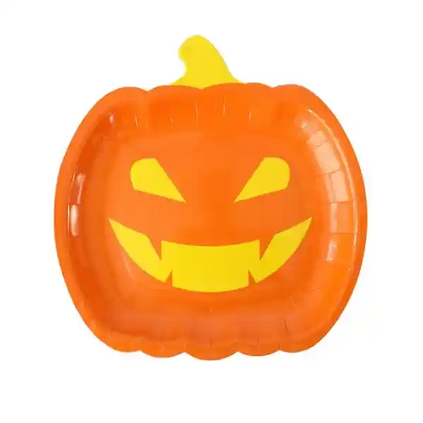 Pumpkin Paper Plate 7" , 10pcs