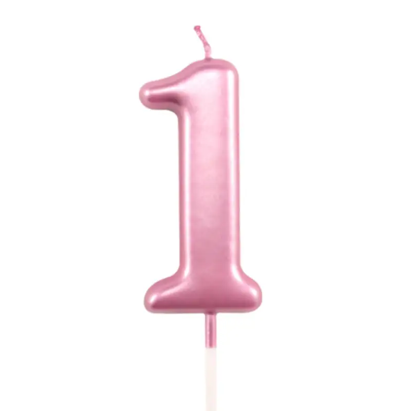 Rose Pink Number 1 Cake & Cupcake Candle - Small 