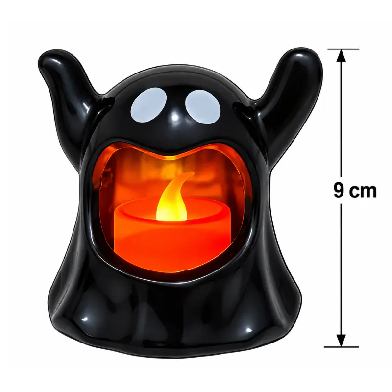 Mini Ghost Candle LED light 9cm - Black