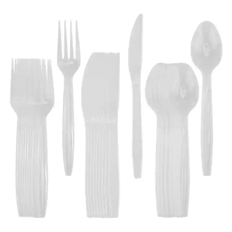 White plastic cutlery set 30 pcs