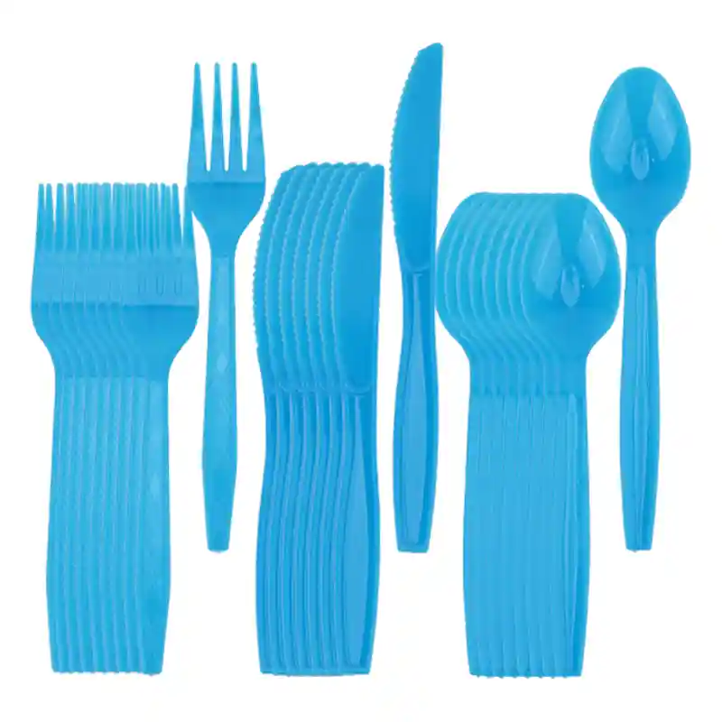 Blue plastic cutlery set 30 pcs