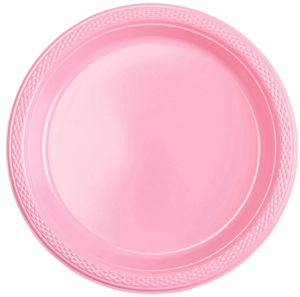 Round Plastic Plate 9 Inch - Pink