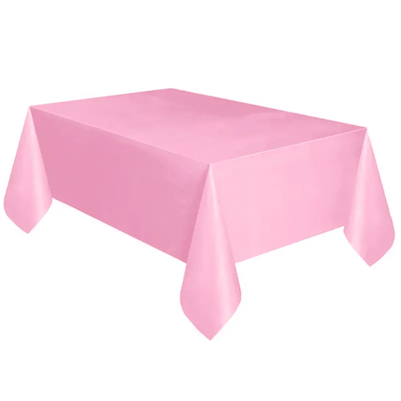 Pink Plastic Rectangular Table Cover 54 x 108 in