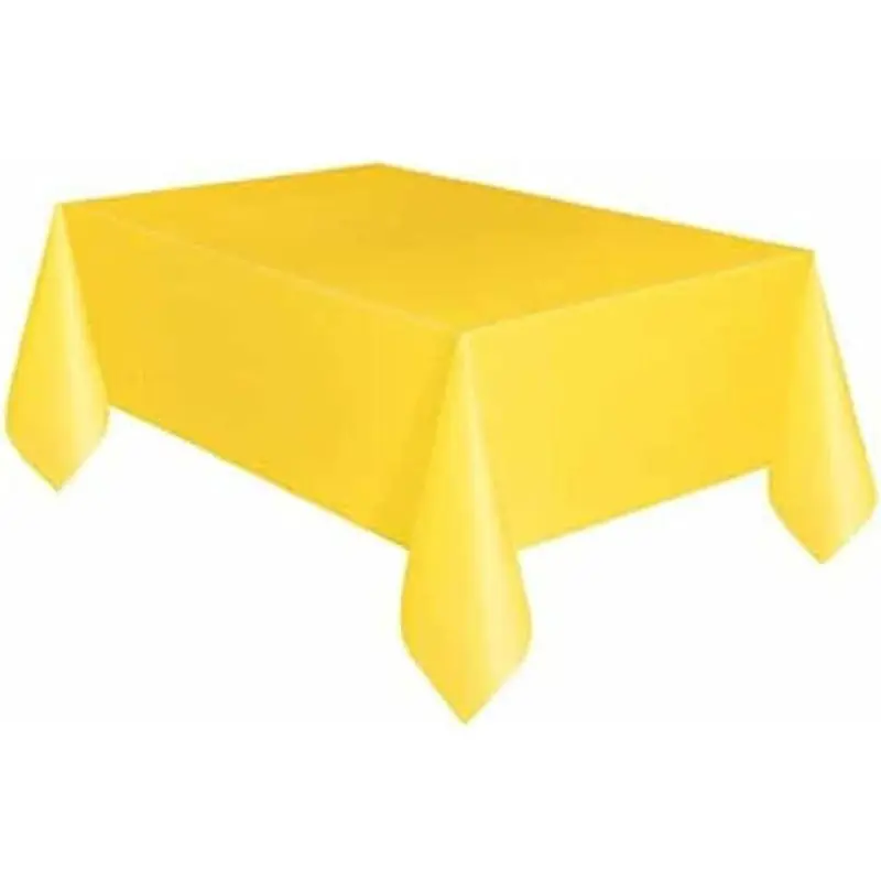 Sunshine Yellow Plastic Rectangular Table Cover 54 x 108 in