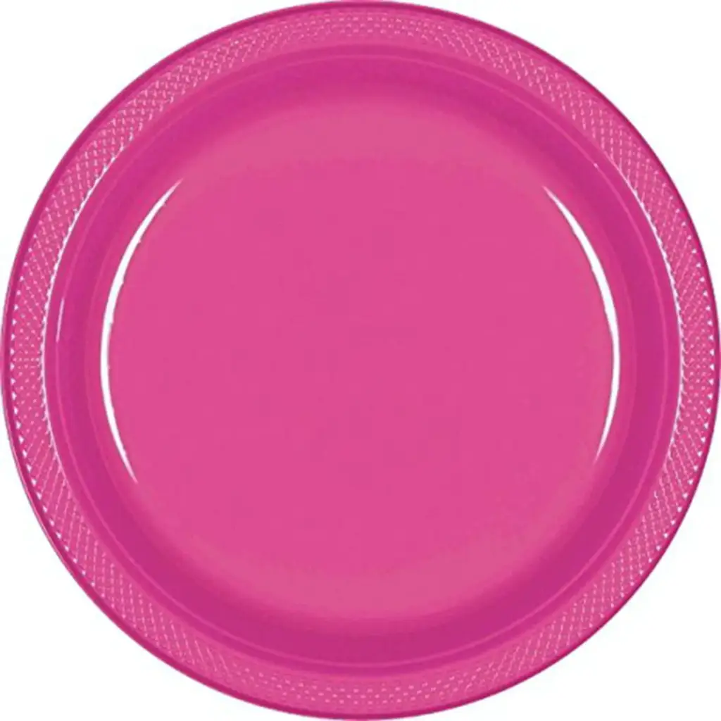 Round Plastic Plate 9 Inch - Magenta