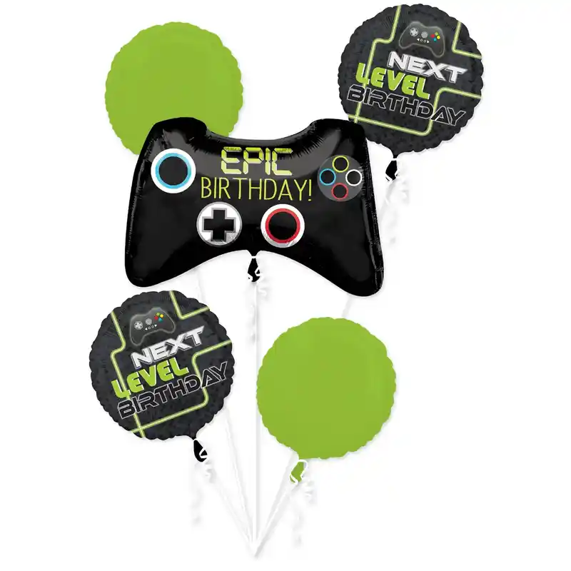 Level Up Birthday Balloon Bouquet 5 pcs