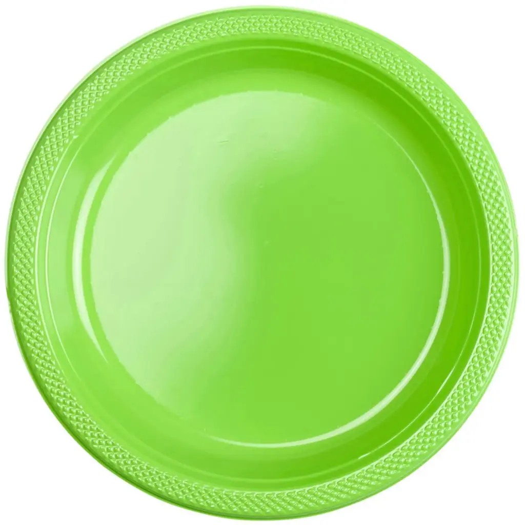 Round Plastic Plate 9 Inch - Kiwi Green