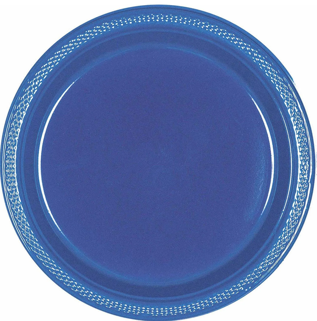 Royal Blue Plastic Plate 7 Inch - 20 Pcs