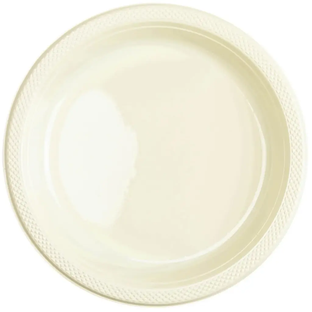 Round Plastic Plate 9 Inch - Vanilla