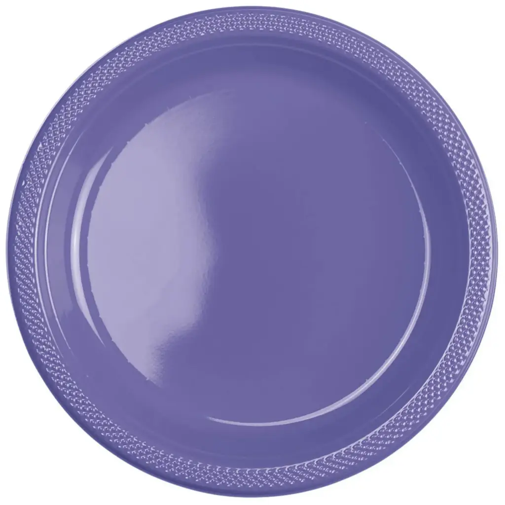 Purple Plastic Plate 7 Inch - 20 Pcs