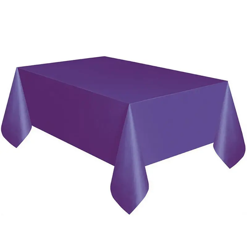 Purple Plastic Rectangular Table Cover 54 x 108 in