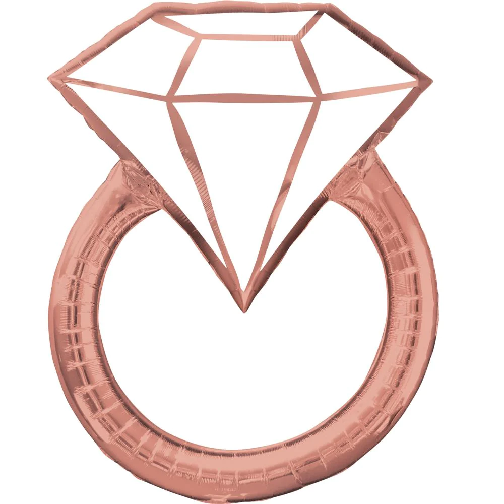 Blush Wedding Ring Super Shape Balloon