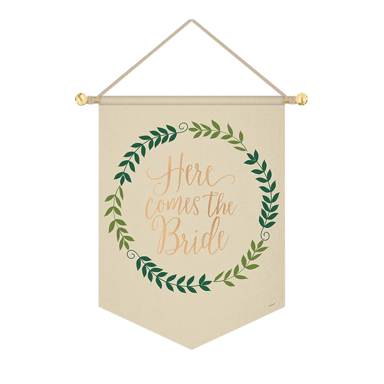 Love And Leaves Canvas Hanging Sign Decoration