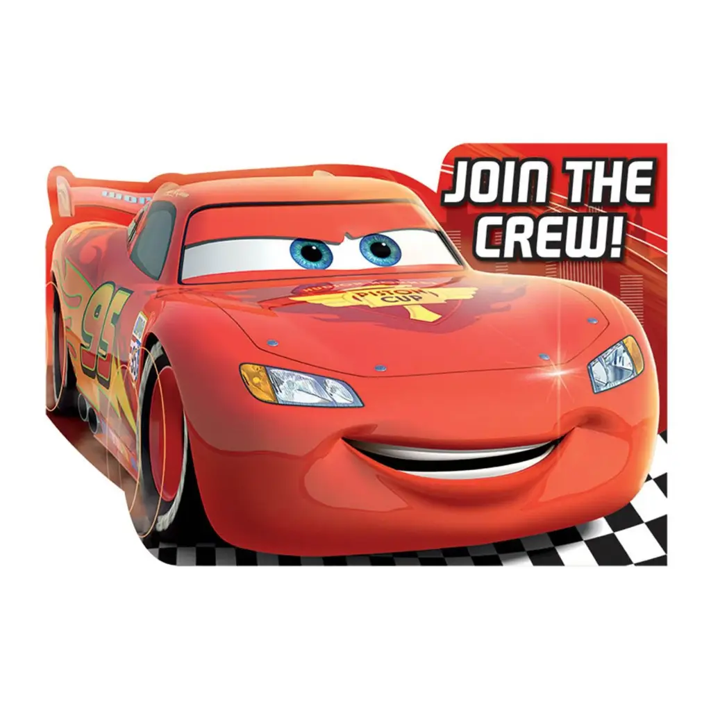 Cars Formula Racer Invitation Cards 8 pcs