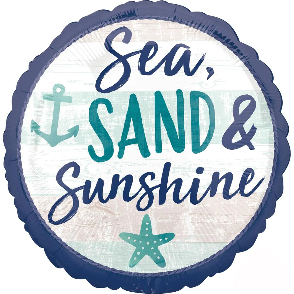 Sea Sand & Sun Foil Balloon 18 in