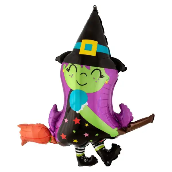Witch Figure Halloween Foil Balloon