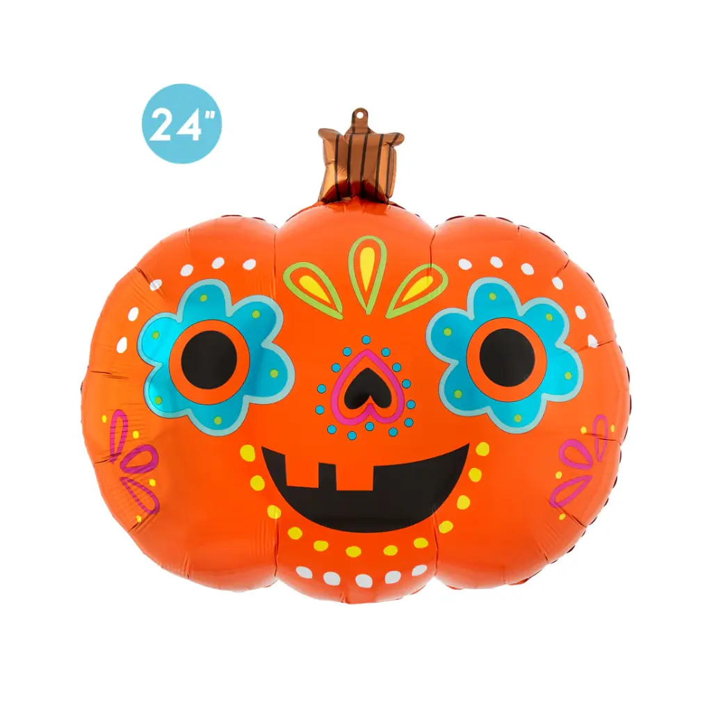 Day of the Dead Pumpkin Halloween Foil Balloon