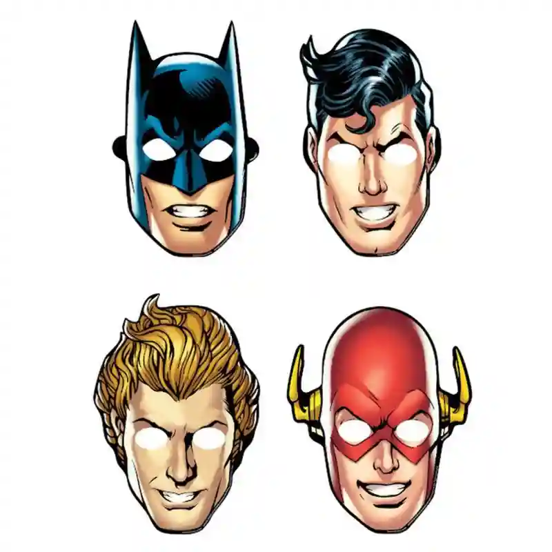 JUSTICE LEAGUE HEROES PAPER MASK 8 PCS
