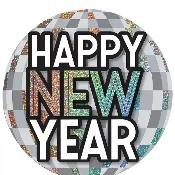 Happy New Year Disco Ball Drop Easel Sign