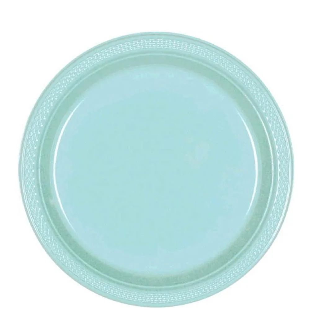 Egg Blue Plastic Plate 7 Inch - 20 Pcs