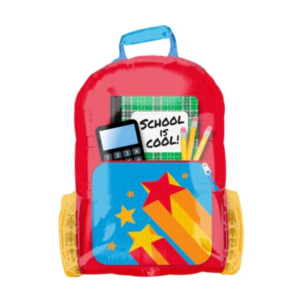 School is Cool Backpack Foil Balloon 21×26 In