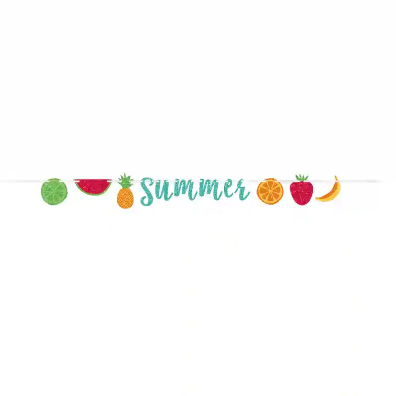Fruit Ribbon Glitter Paper Letter Banner 12ft