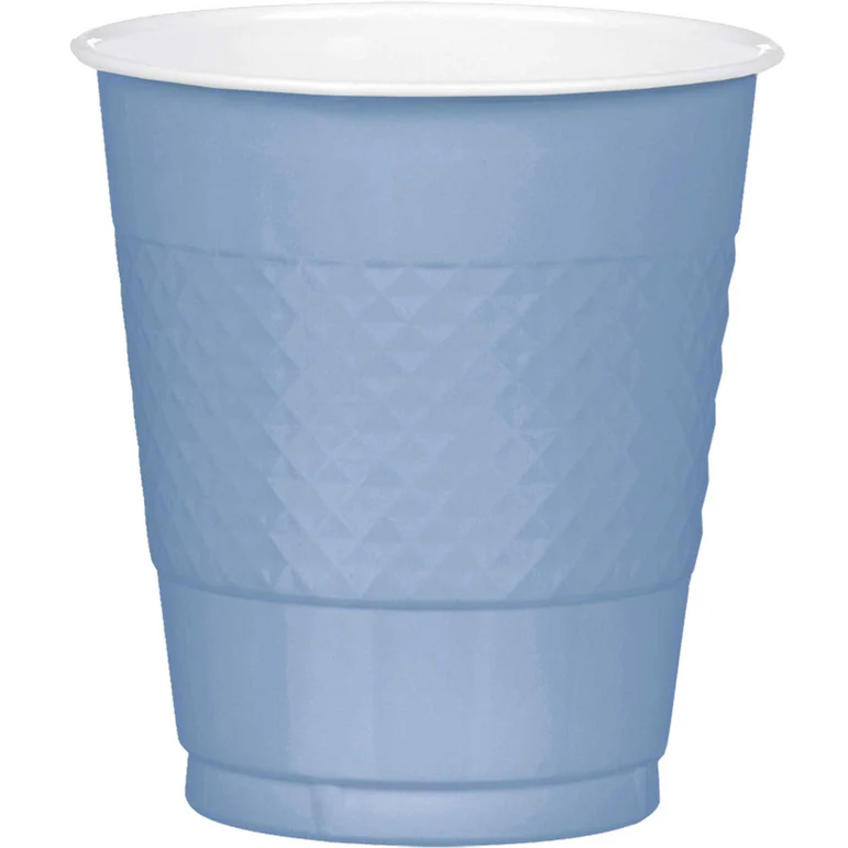 Pastel Blue Plastic Cups 12oz, 20pcs