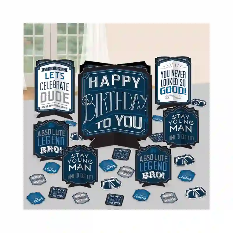 Happy Birthday Men’s Table Centerpiece – 27 pcs  