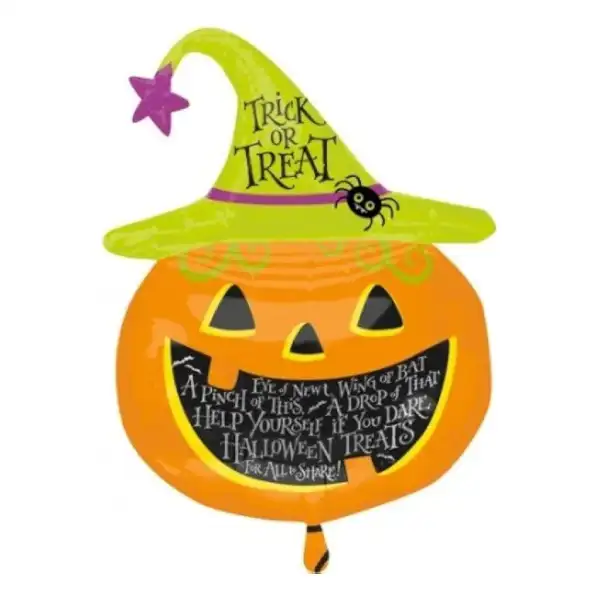 Witch Hat Pumpkin Supershape Halloween Balloon