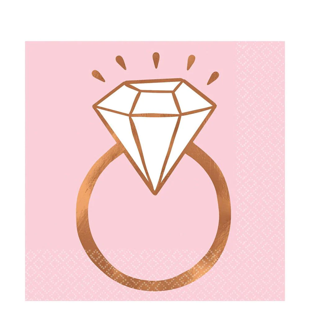 Blush Wedding Hot Stamped Lunch Napkins 16pcs