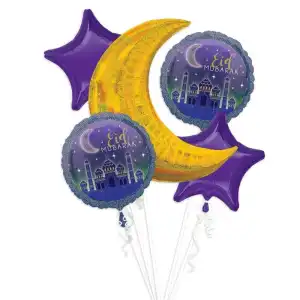 Eid Special Foil Balloon Bouquet 5 pcs