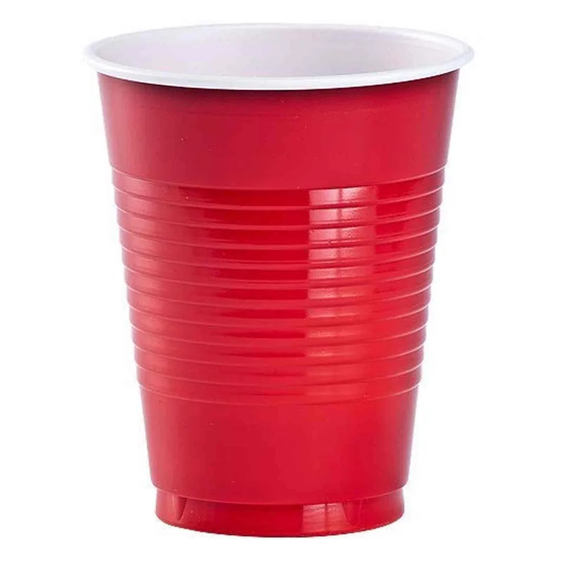 Apple Red Plastic Cups 12oz, 20pcs