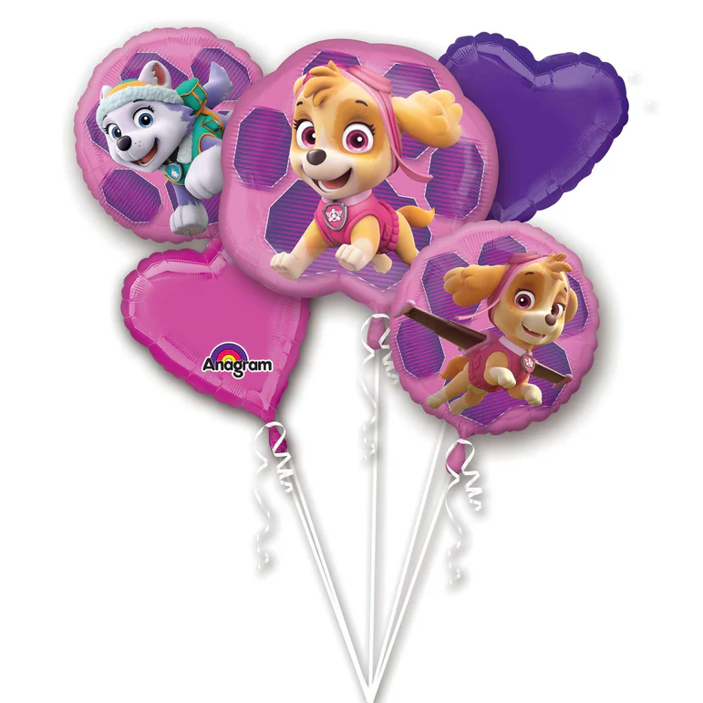 Paw Patrol Skye & Everest Balloon Bouquet 5pcs