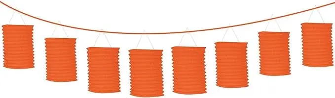 Orange Paper Lantern Garland 12ft 