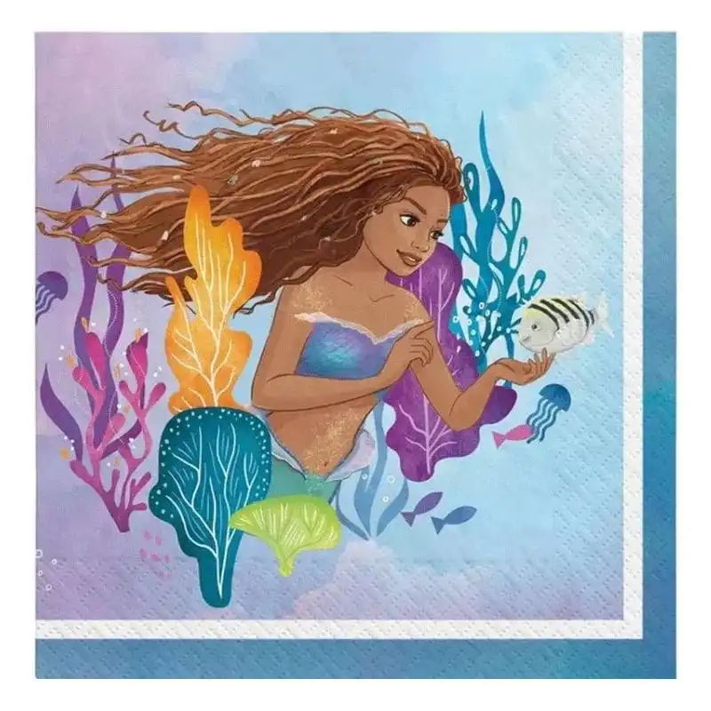 The Little Mermaid Beverage Napkins, 16pcs