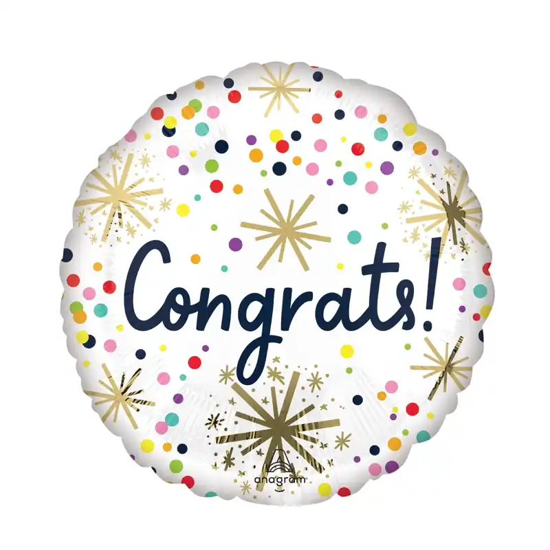 Congrats Confetti Sprinkle Foil Balloon - 18 in