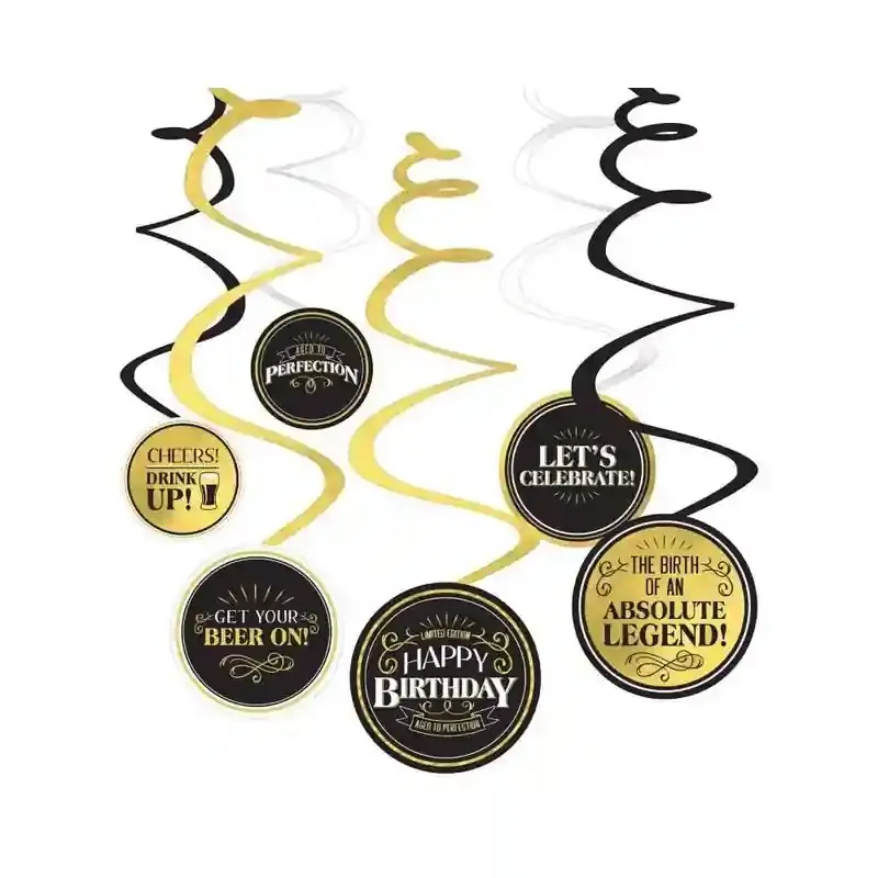 Better With Age Birthday Spiral Decorations -12pcs