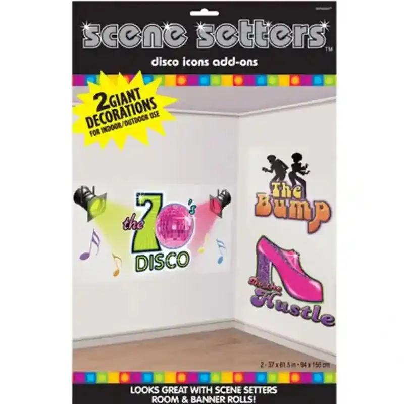 Disco Scene Setter – 70s Party Wall Signs Decor (2pcs)