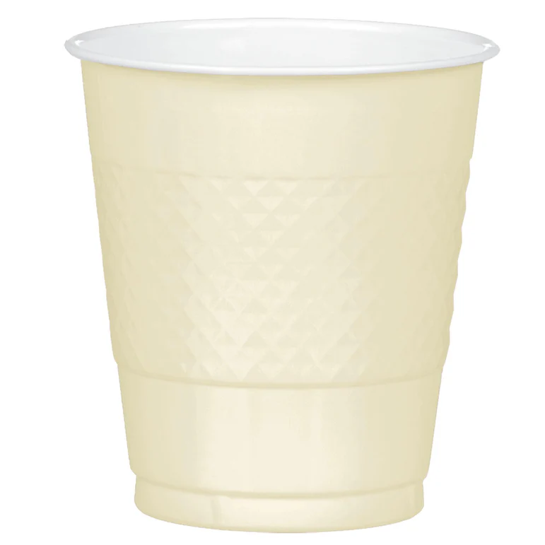 Vanilla Creme Plastic Cups 12oz, 20pcs