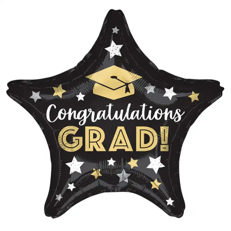 CONGRATULATIONS GRAD STARS FOIL BALLOON