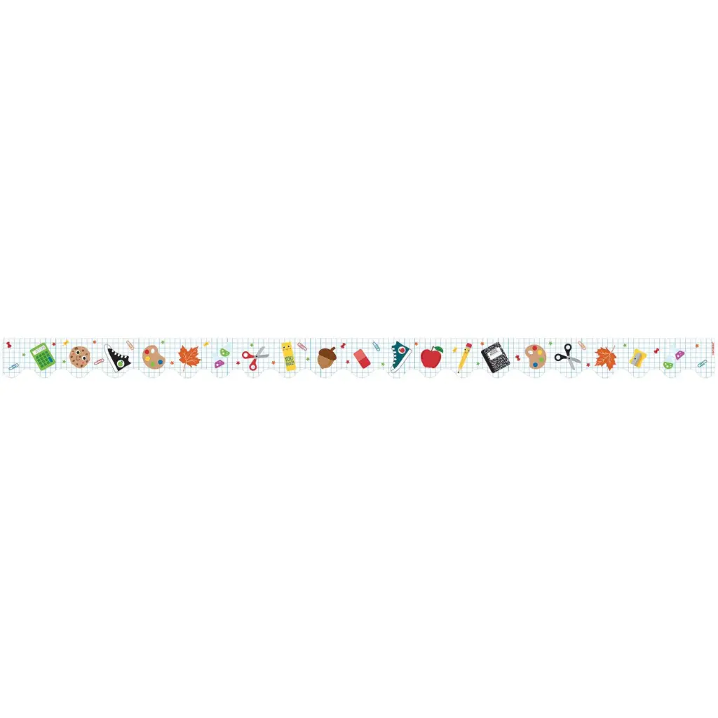 Back To School Bulletin Paper Borders 12pcs