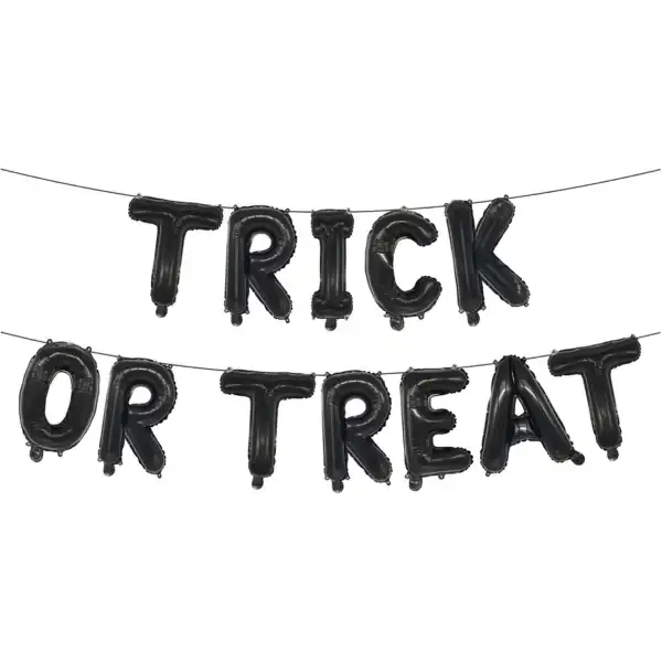Black Trick or Treat Foil Balloon Letter Banner