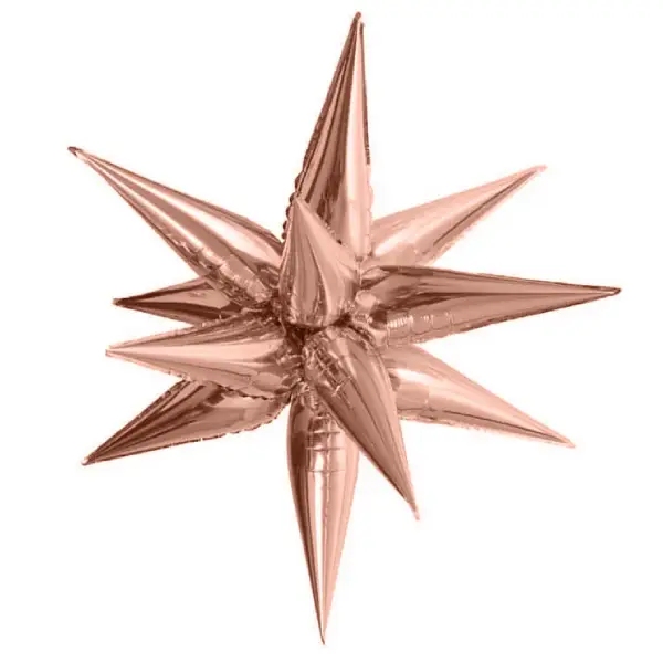 Rose Gold Exploding Star Foil Balloon 12pcs 