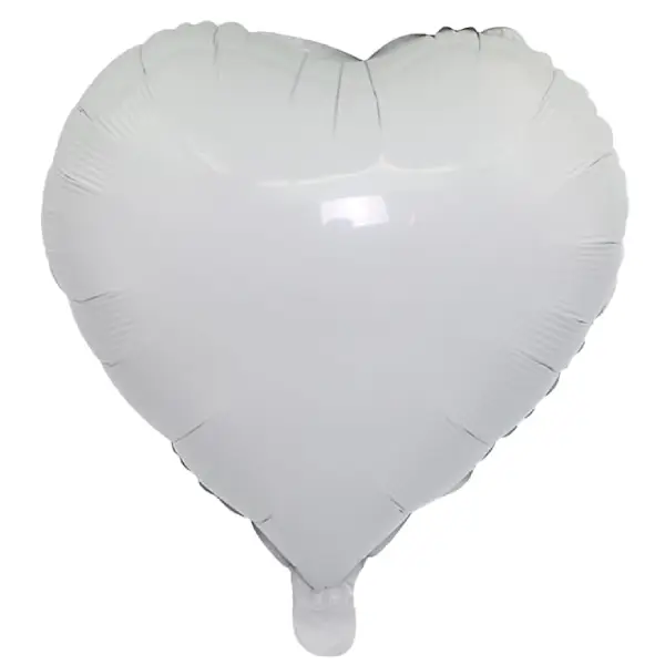 White Heart-Shaped Foil Balloon 18 Inch