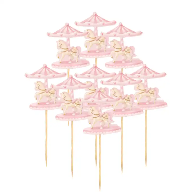 Carousel Horse Cake Topper Set 12 pcs 