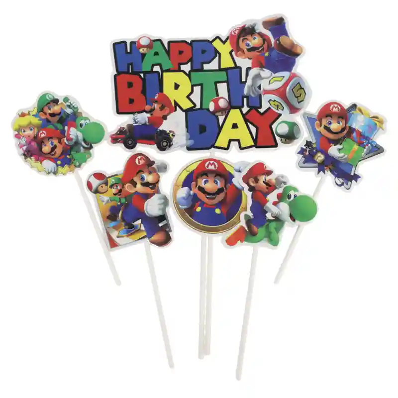 Super Mario Cake Topper Set 6 pcs